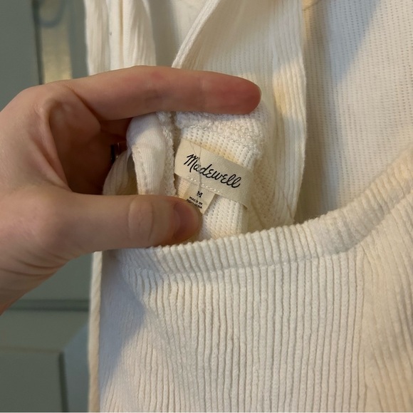 madewell white criss cross open back jaquard ottoman - Picture 6 of 6